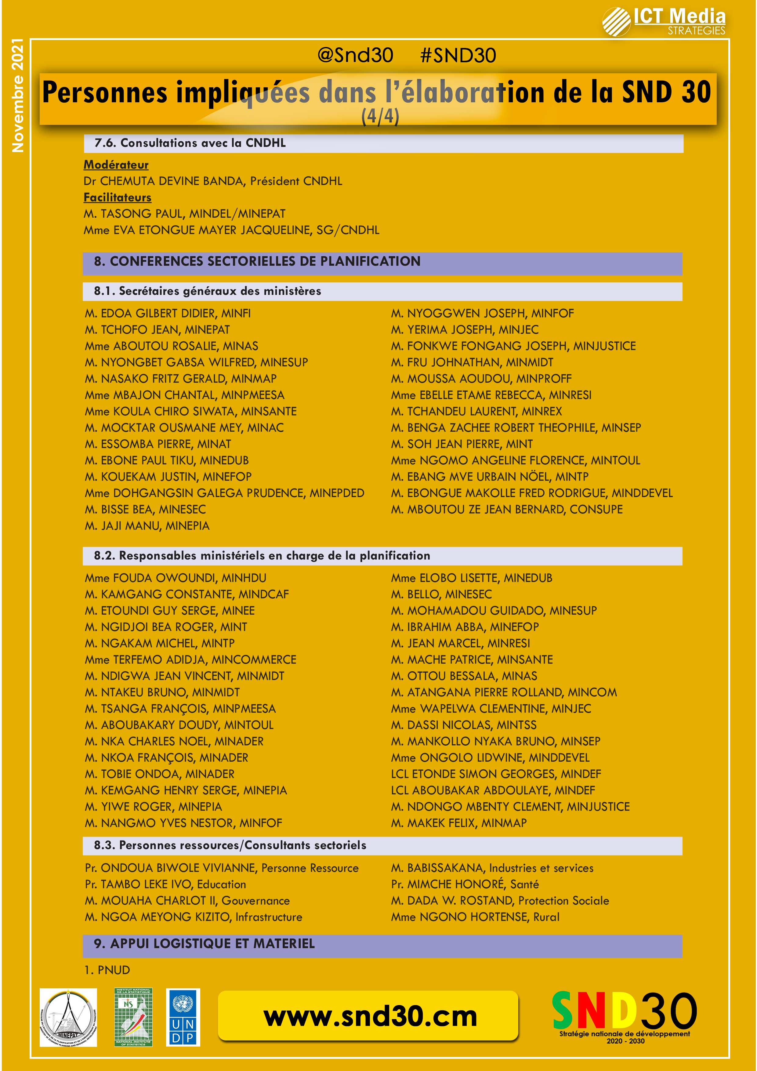 Les Auteurs de la SND 30